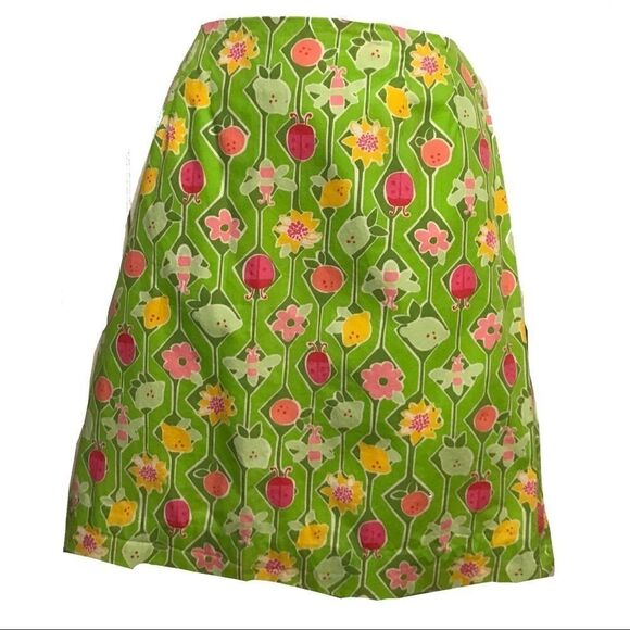 Lilly Pulitzer A Maze Ing Ladybugs Florals A Line Skirt 12 - Picture 1 of 8